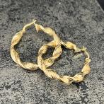 14k gouden wokkels oorbellen versace model, Ophalen of Verzenden, Zo goed als nieuw, Goud