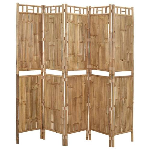 NIEUW Kamerscherm bamboe met 5 panelen 200x180 cm, Huis en Inrichting, Woonaccessoires | Kamerschermen, Nieuw, Ophalen of Verzenden