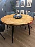 Ronde eettafel met metalen poten, Huis en Inrichting, Tafels | Eettafels, Gebruikt, Rond, Moderne Ronde tafel met metalen poten