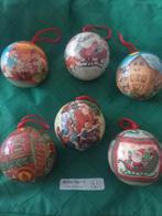 6 nostalgische kerstballen met sfeervolle plaatjes, Diversen, Ophalen, Zo goed als nieuw