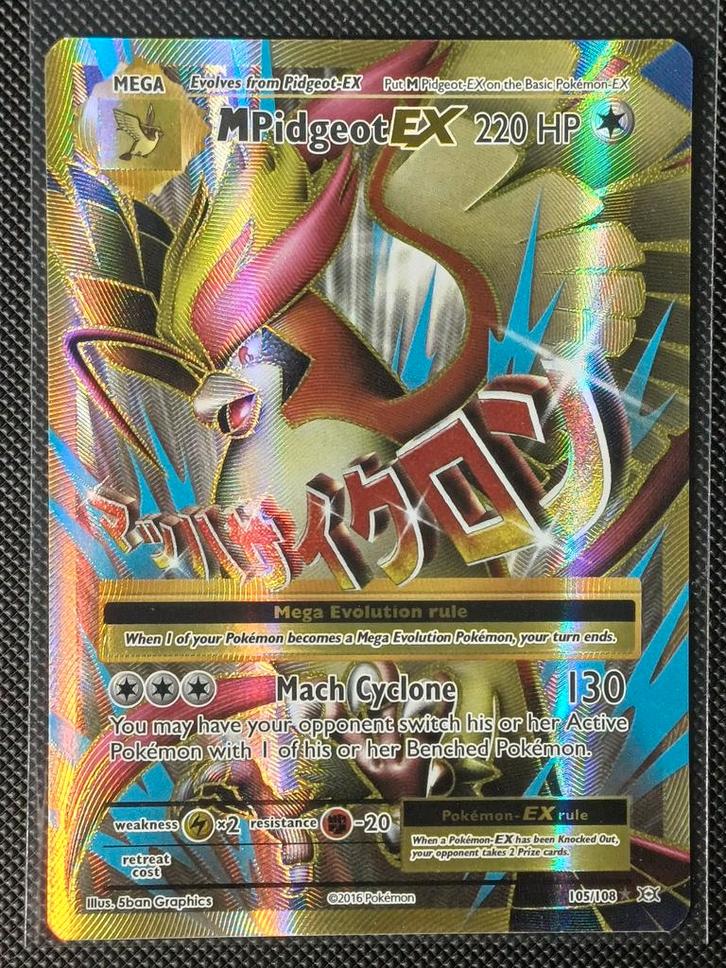 MPidgeot EX 105/108 Evolutions Pokémonkaart, Hobby en Vrije tijd, Verzamelkaartspellen | Pokémon, Zo goed als nieuw, Losse kaart