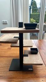 Gusta serveertoren rvs bamboe plankjes(4) 2 sausbakjes, Huis en Inrichting, Woonaccessoires | Etagères, Ophalen of Verzenden, Nieuw