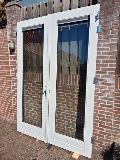 tuindeuren hardhout met driepuntsluiting en isolatieglas, Doe-het-zelf en Verbouw, Deuren en Horren, Zo goed als nieuw, Buitendeur