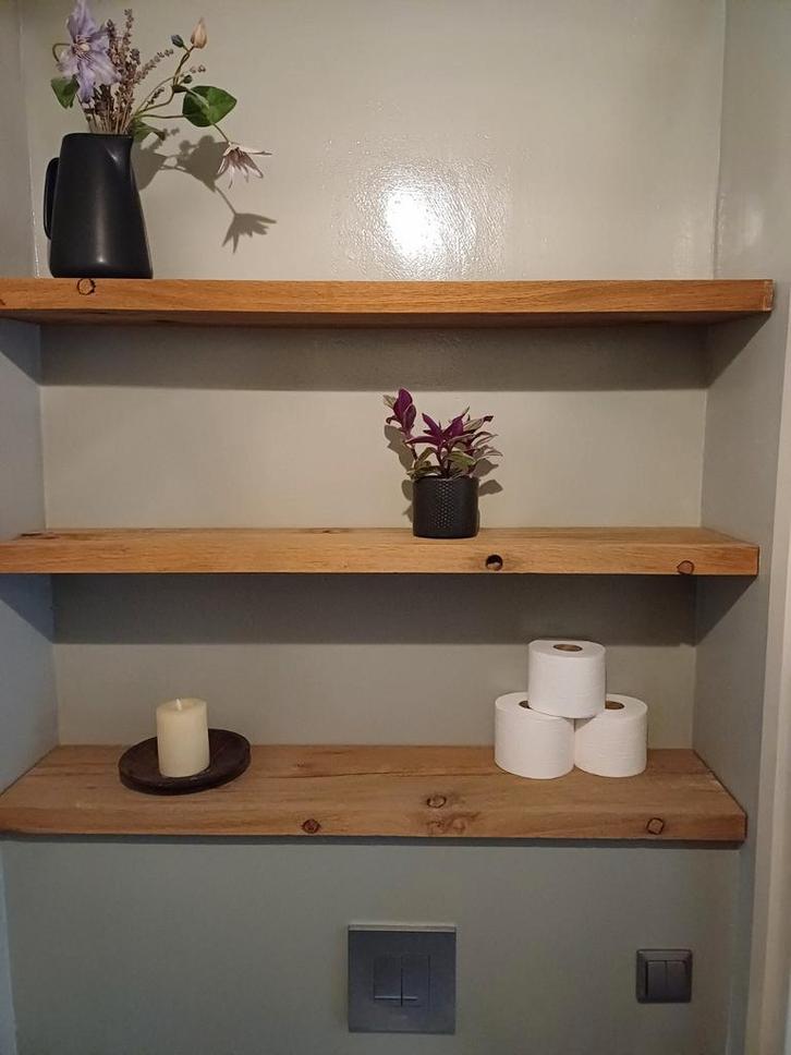 Eiken wandplank met blinde bevestiging., Huis en Inrichting, Woonaccessoires | Wandplanken en Boekenplanken, Nieuw, Ophalen