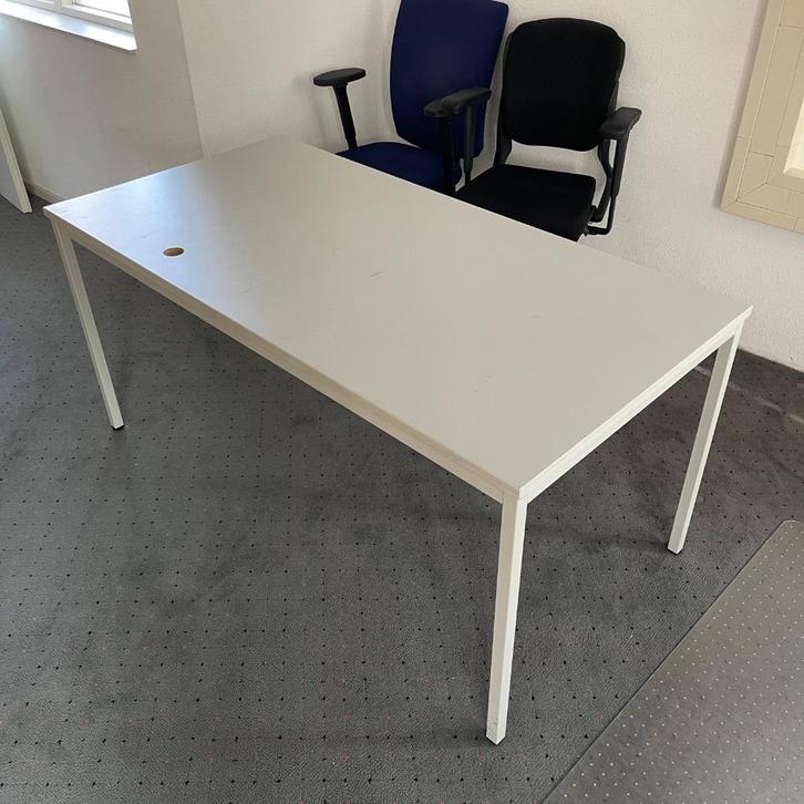 Kantine Kantoor Bureau Tafel Werktafel Wit 160x80x75cm, Huis en Inrichting, Bureaus, Gebruikt, Bureau, Ophalen