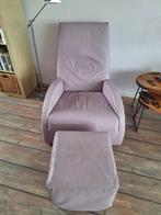 fauteuil met hocker, Huis en Inrichting, Fauteuils, Ophalen, Modern design, Minder dan 75 cm, Leer