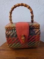 Vintage dames Handtas met Bamboe Handvat Retro Liola Italy, Overige kleuren, Liola Italy, Onbekend, Ophalen of Verzenden
