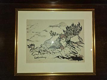 Theo Wolvecamp  Aquarel  Gesigneerd  Ingelijst  Uniek werk   beschikbaar voor biedingen