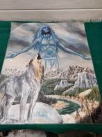 Poster wolf en indiaan, Ophalen of Verzenden