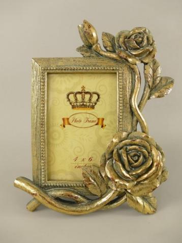 Fotolijst rozen zilver- goud barok 