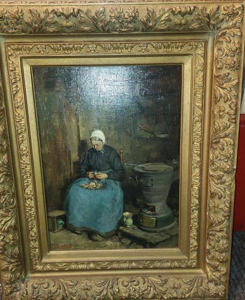 Larens interieur Gijsbertus Derksen (1870-1920), Antiek en Kunst, Kunst | Schilderijen | Klassiek, Ophalen