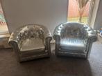 Zilveren fauteuils (2 stuks), Ophalen, Minder dan 50 cm, Gebruikt, Minder dan 75 cm