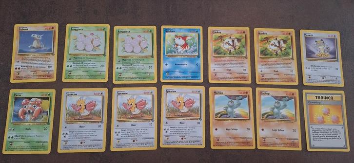 Pokemon kaartenJungle en base set Nederlands 14 stuks, Hobby en Vrije tijd, Verzamelkaartspellen | Pokémon, Zo goed als nieuw