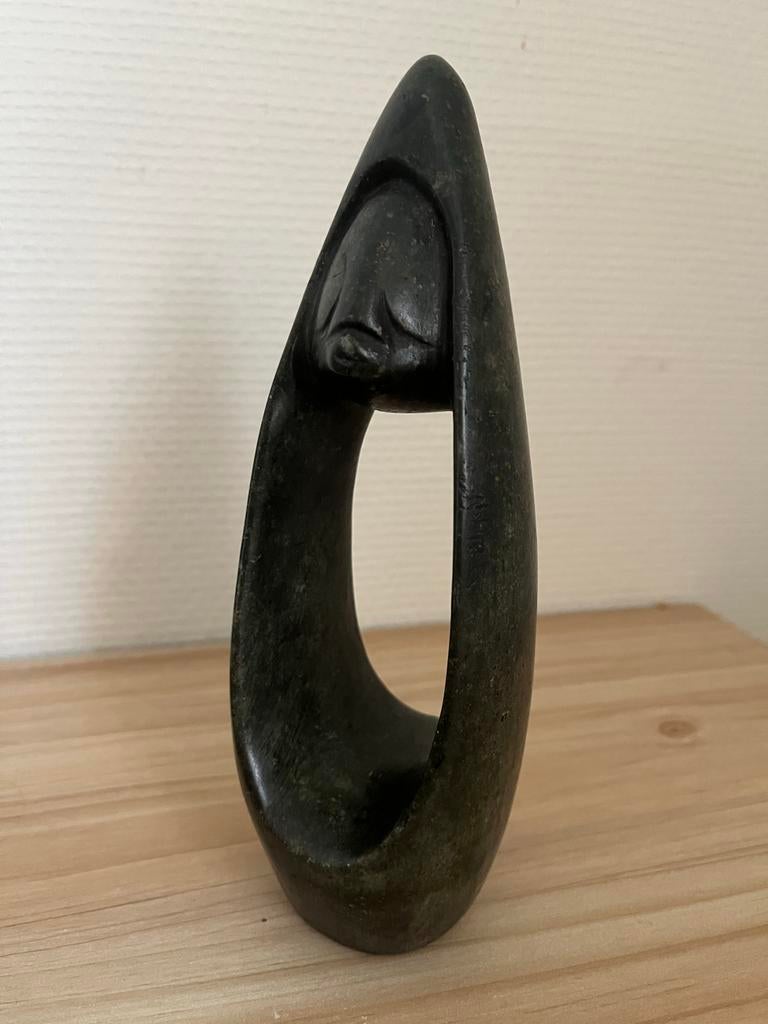Afrikaans Stenen Beeld - Denker, Antiek en Kunst, Kunst | Beelden en Houtsnijwerken, Ophalen of Verzenden