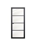 Zwarte Industriële binnendeuren met glas | staallook, Niet ingevuld, 80 tot 100 cm, Binnendeur, Niet ingevuld