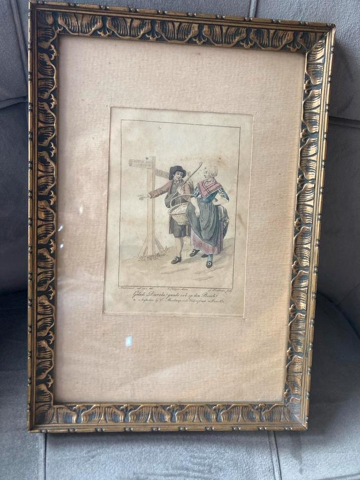 Oude ets Amersfoort naar Den Bosch, T. Kuijper, E. Maaskant, Antiek en Kunst, Kunst | Etsen en Gravures, Ophalen of Verzenden