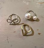 Lotje vintage zilverkleur goudkleur ring ringen parels boho, Sieraden, Tassen en Uiterlijk, Ophalen of Verzenden, Dame, Kleiner dan 17