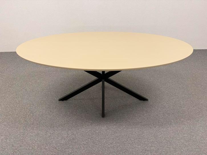Ovale eettafel Fenix Beige Luxor 180x90, Huis en Inrichting, Tafels | Eettafels, Nieuw, 50 tot 100 cm, 150 tot 200 cm, Vier personen