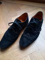mooi paar Van Lier herenschoenen, zwart suede maat 41, Zwart, Ophalen of Verzenden, Zo goed als nieuw, Veterschoenen
