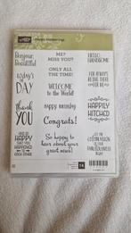 Stampin Up Happy Happenings Stempelset, Hobby en Vrije tijd, Stempelen, Ophalen of Verzenden, Zo goed als nieuw, Houten stempel