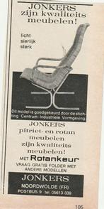 Retro reclame 1968 Jonkers meubels Noordwolde rotan, Verzenden, Overige typen