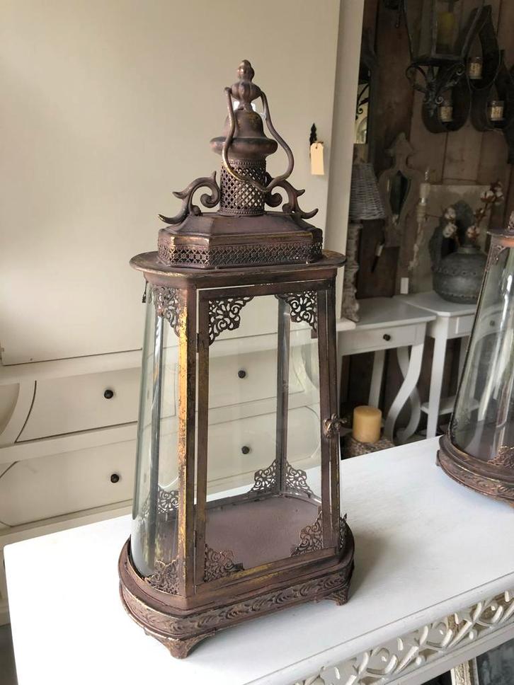 Clayre & Eef Windlichten Set - Bruin Brons - 57cm, Huis en Inrichting, Woonaccessoires | Kandelaars en Kaarsen, Nieuw, Kandelaar