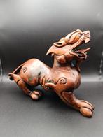 Vintage Chinees Pixiu Houten Beeld/Sculptuur, Ophalen of Verzenden