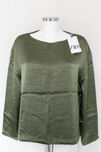 NIEUW! Groene zijdeachtige blouse van Zara (S), Kleding | Dames, Blouses en Tunieken, Zara, Nieuw, Ophalen of Verzenden, Maat 36 (S)