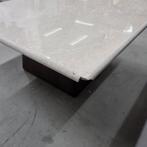 Salontafel Valentino Mangohout en Travertin, 75 x 75cm, Ophalen