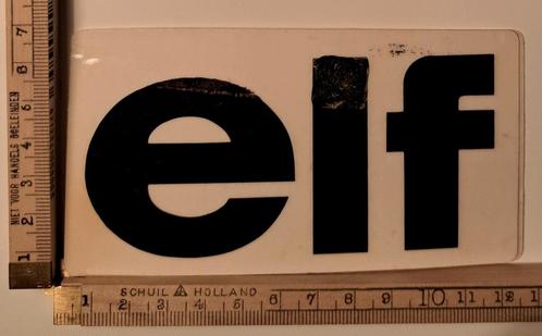 Vintage sticker ELF logo merk olie smeermiddel koelmiddel, Verzamelen, Stickers, Zo goed als nieuw, Overige typen, Ophalen of Verzenden