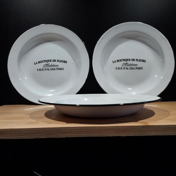 Emaille wit bord met tekst, Antiek en Kunst, Antiek | Emaille, Ophalen of Verzenden