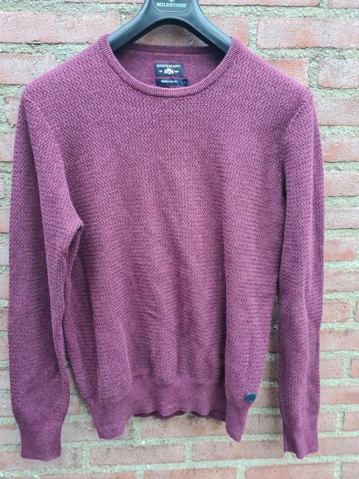 Als NIEUW!! - State of Art - Trui, Maat L., Kleding | Heren, Truien en Vesten, Zo goed als nieuw, Maat 52/54 (L), Paars, Ophalen of Verzenden