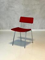 Jaren 70 eettafelstoel vintage design eetkamerstoel rood, Gebruikt, Vintage, Ophalen of Verzenden, Metaal