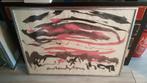 Groot abstract schilderij Anton heyboer afm 113x83 cm, Ophalen