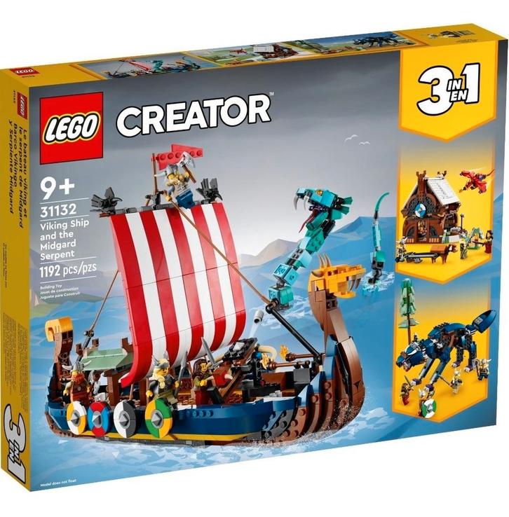LEGO 31132 CREATOR 3-IN-1 - Vikingschip en de Midgaardslang, Kinderen en Baby's, Speelgoed | Duplo en Lego, Nieuw, Lego, Complete set