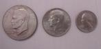 3 zilveren USA munten 1 dollar + 1/2 dollar + 1/4 dollar, Postzegels en Munten, Ophalen of Verzenden, Zilver