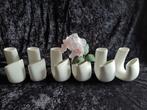 6 decoratieve keramieke vaasjes (roomwit), Ophalen, Wit, Aardewerk of Porselein, Zo goed als nieuw