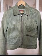 leren bikerjack, Kleding | Dames, Zo goed als nieuw, Maat 36 (S), Groen, Bershka