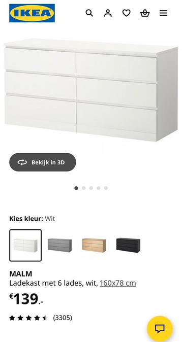Malm kast Ikea 6 lades - afbeelding 2
