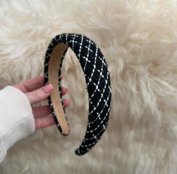 elegante zwarte bouclé tweed haarband - band voor in je haar beschikbaar voor biedingen
