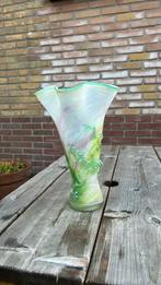 Vintage opaal groen roze witte vaas., Ophalen of Verzenden