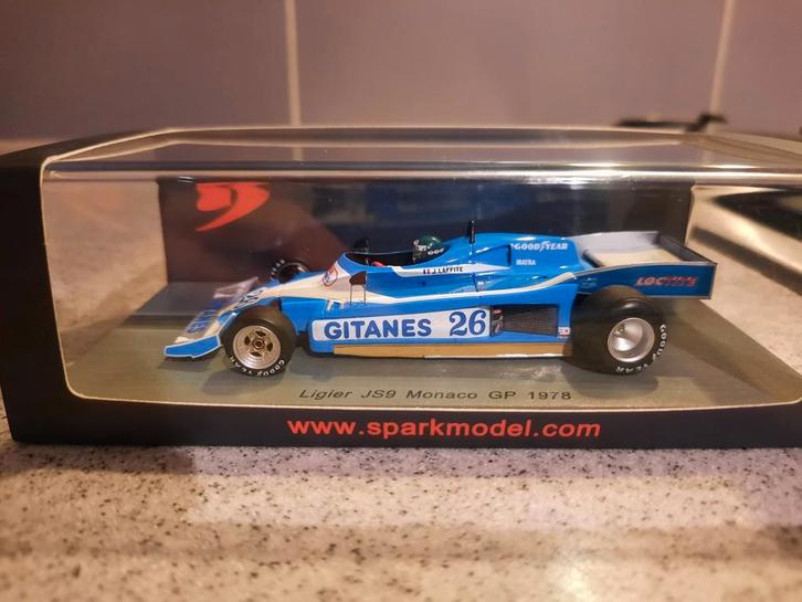Ligier Matra JS9 Monaco GP 1978 Jacques Laffite spark 1:43, Hobby en Vrije tijd, Modelauto's | 1:43, Zo goed als nieuw, Auto, Overige merken