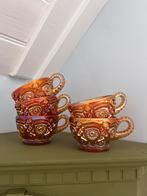 5x Carnival glass kopjes met oor, Ophalen of Verzenden