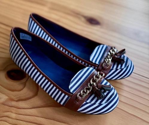 Clarks loafers / ballerina's - Blauw Wit Streep - Maat 39, Kleding | Dames, Schoenen, Zo goed als nieuw, Ballerina's, Blauw, Ophalen of Verzenden