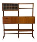 Vintage vrijstaand wandsysteem Torbjorn Afdal 60's Design, Gebruikt, Teakhout, Vintage Wandsysteem, Minder dan 150 cm