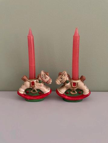 Vintage hobbelpaard kandelaars beschikbaar voor biedingen