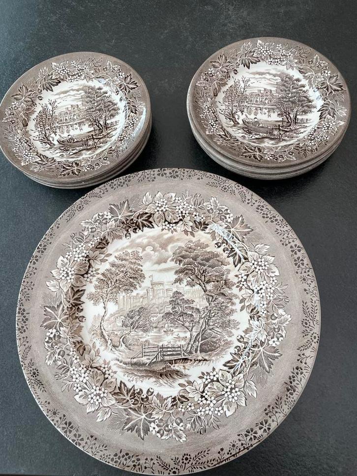 Vintage gebaksstel - gebaksbordjes, Huis en Inrichting, Keuken | Servies, Gebruikt, Bord(en), Overige stijlen, Ophalen of Verzenden