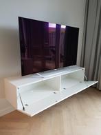 Compleet Hoogglans wit zwevend tv-meubel Slide 150 MONTAGE, Nieuw, Minder dan 100 cm, 25 tot 50 cm, 100 tot 150 cm