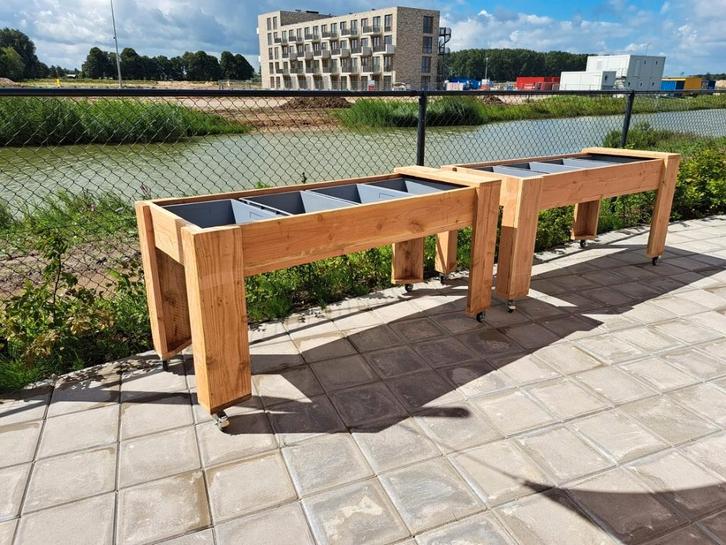 Verrijdbare kweektafel op hoogte douglas hout, Tuin en Terras, Bloembakken en Plantenbakken, Nieuw, Hout, Binnen, Balkon, Tuin
