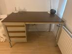 Vintage stalen bureau met houten details, Ophalen, Gebruikt, Bureau